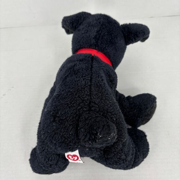 Ty Classic Tugger Black Labrador Dog Plush Lab Puppy Red Collar 12 Inch - Picture 4 of 9